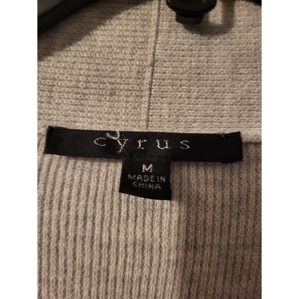 Cyrus Open Front Knit Blazer Cardigan Women's Medium Gray Lightweight Sweater - Picture 3 of 3